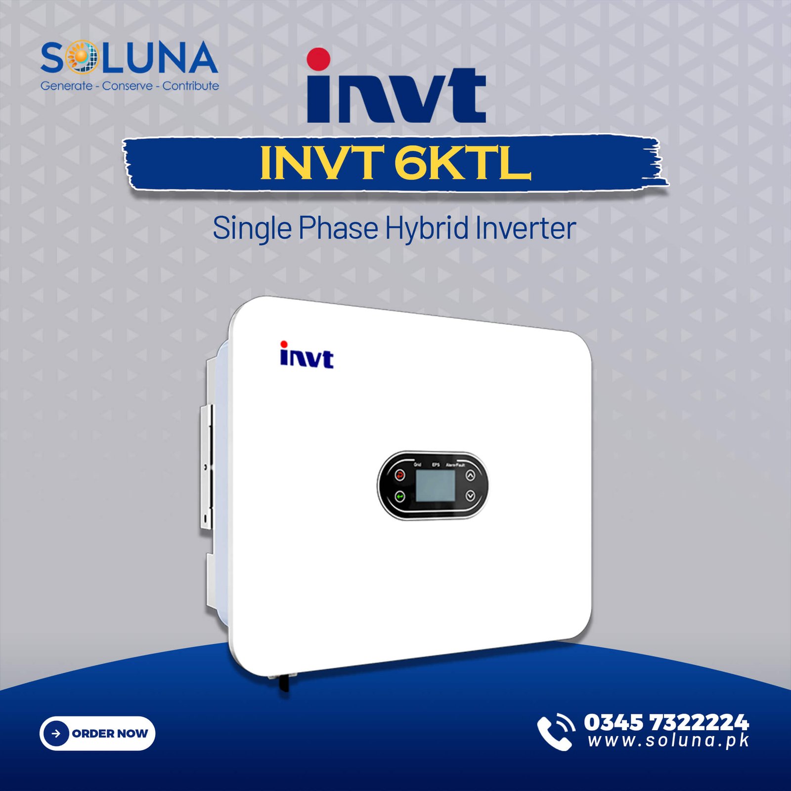INVT 6KTL Single Phase Hybrid Inverter
